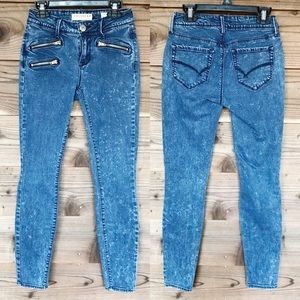 Bullhead Denim skinniest acid wash jeans Zippers 0
